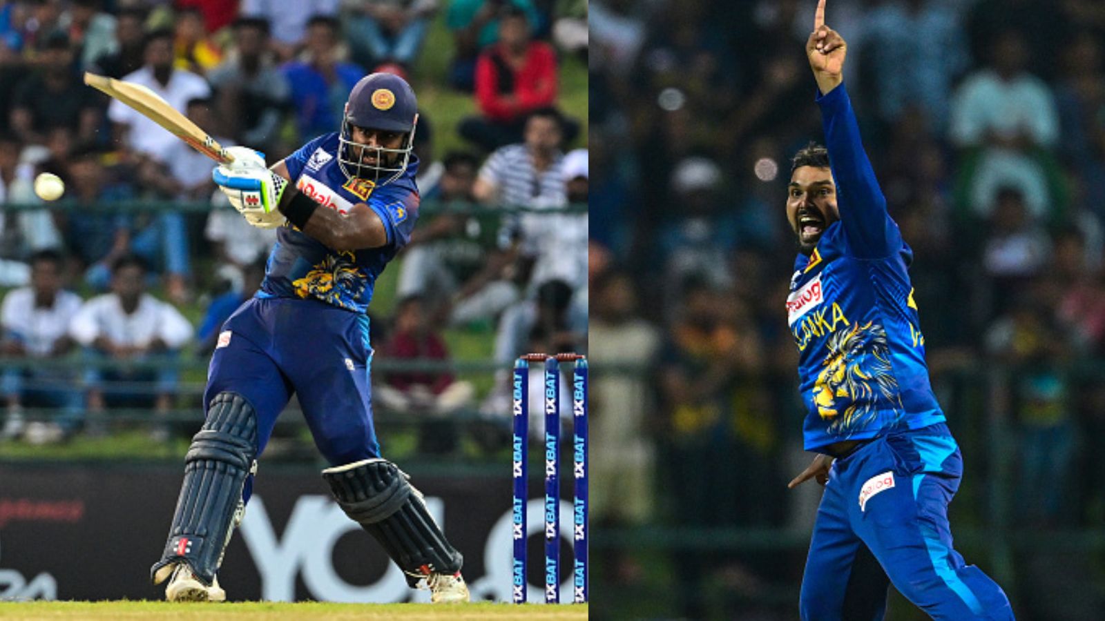 SL vs AFG: Asalanka, Hasaranga guide Sri Lanka to series-clinching 155-run win after Afghans lose 8 wkts in 10 runs in monumental collapse Sri Lanka's Charith Asalanka (left) and Wanindu Hasarang in this frame. (Getty)