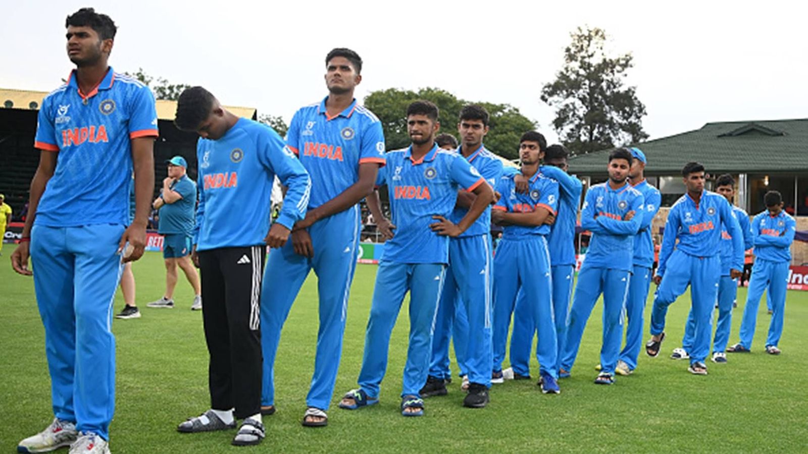 4 Indians including captain Uday Saharan, Musheer Khan in ICC's Under-19 World Cup 2024 Team of the Tournament Players of India cut dejected figures following the ICC U19 Men's Cricket World Cup South Africa 2024 Final (Getty Images)