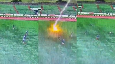 Football player dies on pitch after being hit by lightning in Indonesia, spine-chilling video sends shockwaves across the globe Tragic incident of football player hit by lightning in Indonesia was recorded on camera.