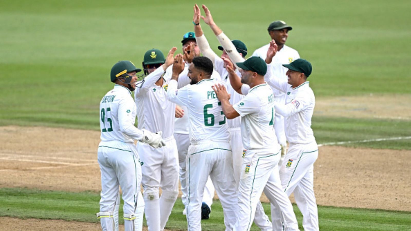 NZ vs SA: Dane Piedt 5-wicket haul leads South Africa to remarkable turnaround against New Zealand on Day 2 Dane Piedt of South Africa celebrates the wicket of Glenn Phillips of the New Zealand. (Getty Images)
