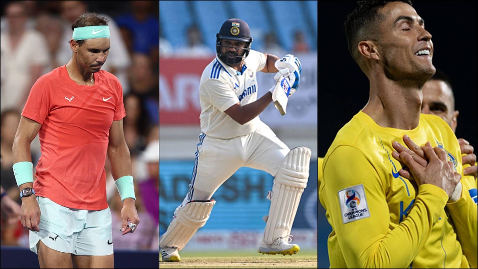 Sports News, February 15: Rohit ends fifty drought, Ronaldo scores 1st goal of 2024, Nadal pulls out of Qatar Open: a look at today's top 10 trending sports stories Sports News, February 15: Rohit ends fifty drought, Ronaldo scores 1st goal of 2024, Nadal pulls out of Qatar Open: a look at today's top 10 trending sports stories