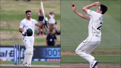NZ v SA: Despite debutant ORourke's record-breaking figures, Bedingham's maiden Test ton gives second-string South Africa a fighting chance David Bedingham celebrates his maiden Test ton; William ORourke bowls during second Test (Getty Images)