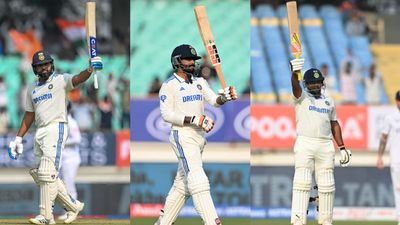 IND vs ENG: Rohit-Jadeja's stellar tons, Sarfaraz Khan's Bazball fifty keep England bowlers in check as India placed strong at 326/5 after Day 1 India's Rohit Sharma (left), Ravindra Jadeja (centre) and Sarfaraz Khan in this frame. (Getty(