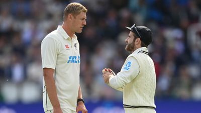 Colossal blow to New Zealand ahead of T20 World Cup as star cricketer ruled out for at least a year with injury Kyle Jamieson (L) and Kane Williamson (R).