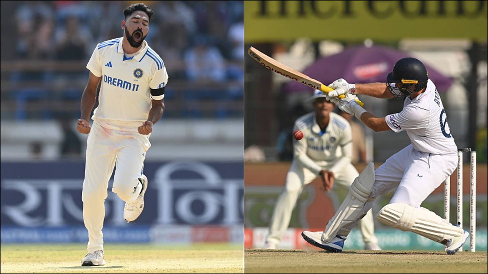 Siraj takes a dig at Root trying reverse-scoop against Bumrah, says 'Suddenly he played that shot which didn't look...' Mohammed Siraj celebrates a wicket; Joe Root plays reverse-scoop (Getty Images)
