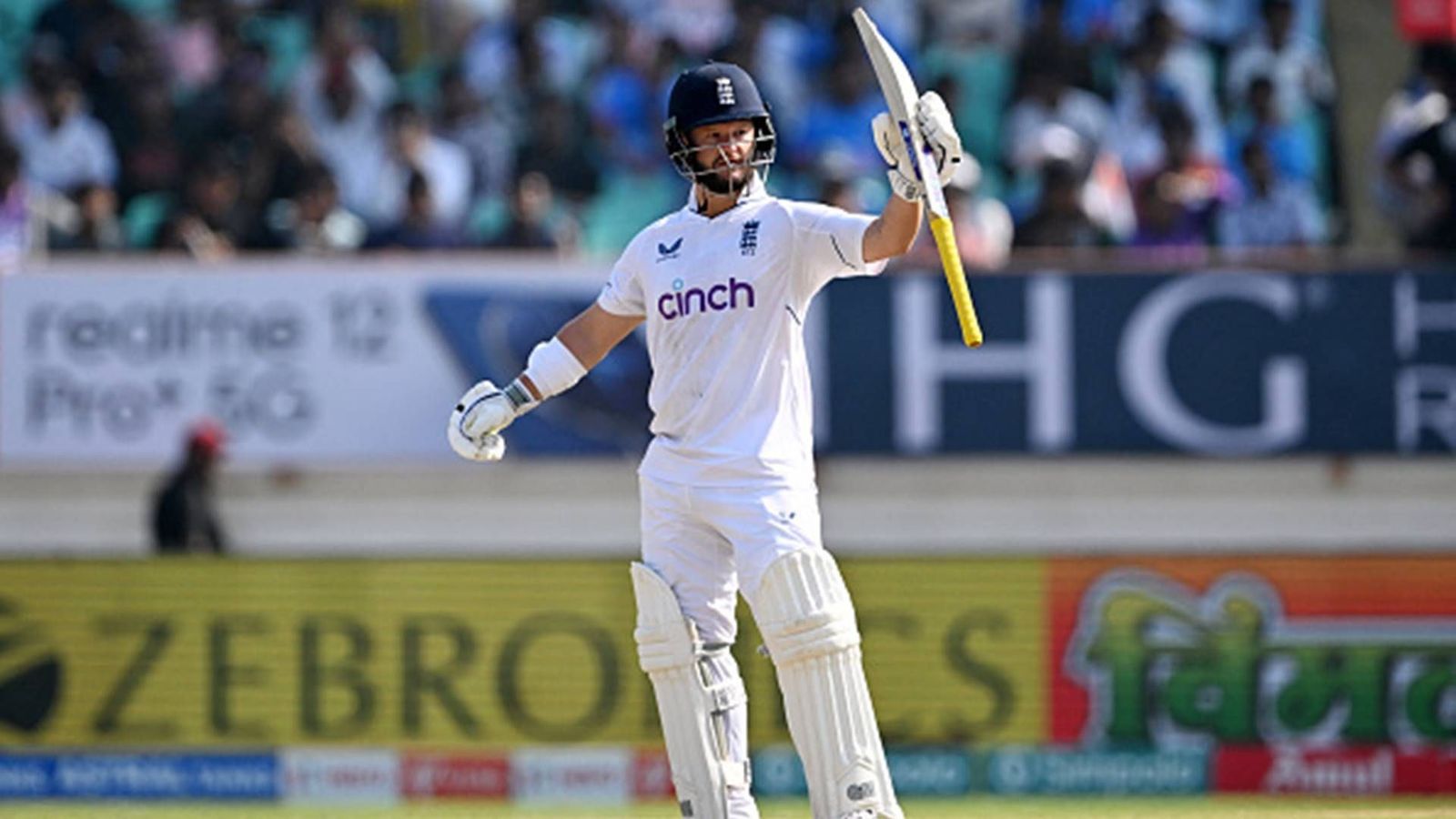 Ben Duckett issues warning to Team India after 153-run knock ahead of run chase, says, 'They can have as many as they want...' Ben Duckett celebrates his 150 on Day 3 of the Rajkot Test (Getty Images)