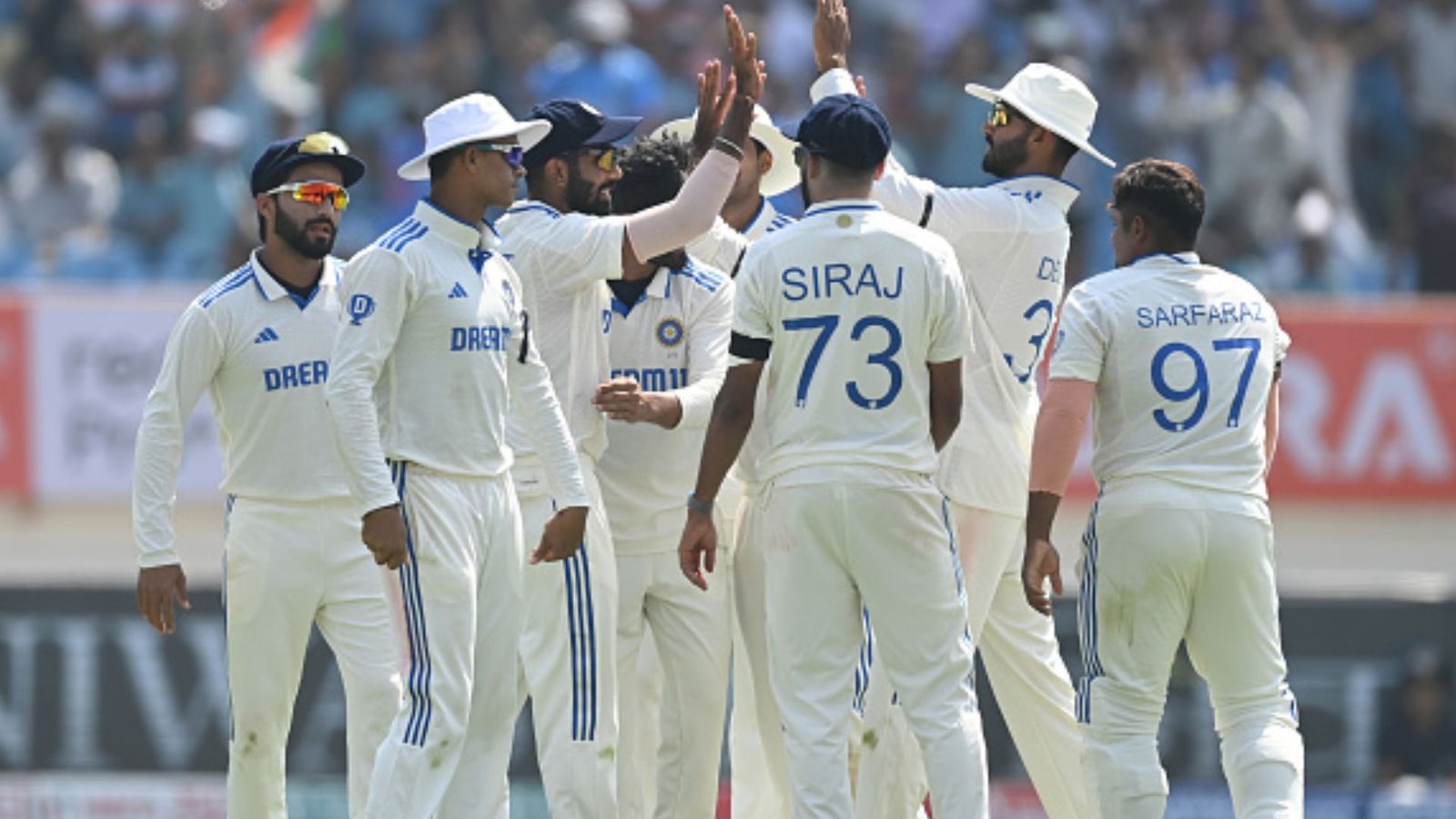 BIG NEWS: Team India to play 4th Test in Ranchi without their premier match-winner as England breathe a sigh of relief Team India cricketers celebrating a wicket.