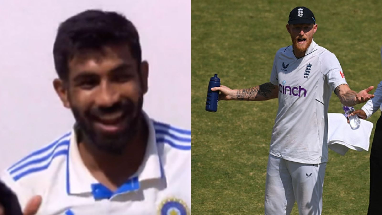 WATCH: Jasprit Bumrah trolls 'Bazball' as rare video shows Indian pacer's hilarious dig at England players, says 'ab toh maar...' Jasprit Bumrah (L) and Ben Stokes (R).