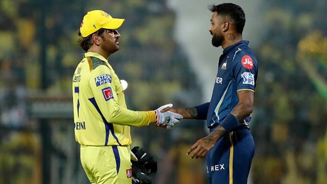 IPL chairman reveals season opener's date, says initially only 15 days' schedule will be announced due to this reason CSK captain MS Dhoni with Hardik Pandya (File Photo: Getty Images)