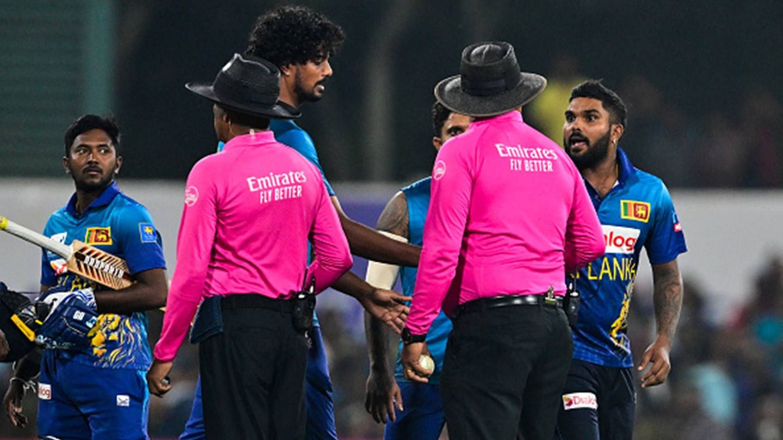 'That umpire isn't suited to international cricket, much better if he did another job': Hasaranga lashes out at umpire for missed no-ball call Wanindu Hasaranga in a heated conversation with umpire Lyndon Hannibal (Getty Images)