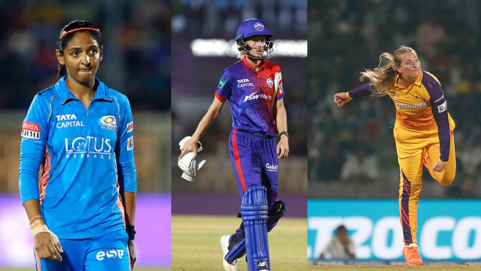 Top five run-getters and wicket-takers of WPL's first edition; check the complete list of players here (L-R) Harmanpreet Kaur, Meg Lanning and Sophie Ecclestone. (File Photo: Getty Images)