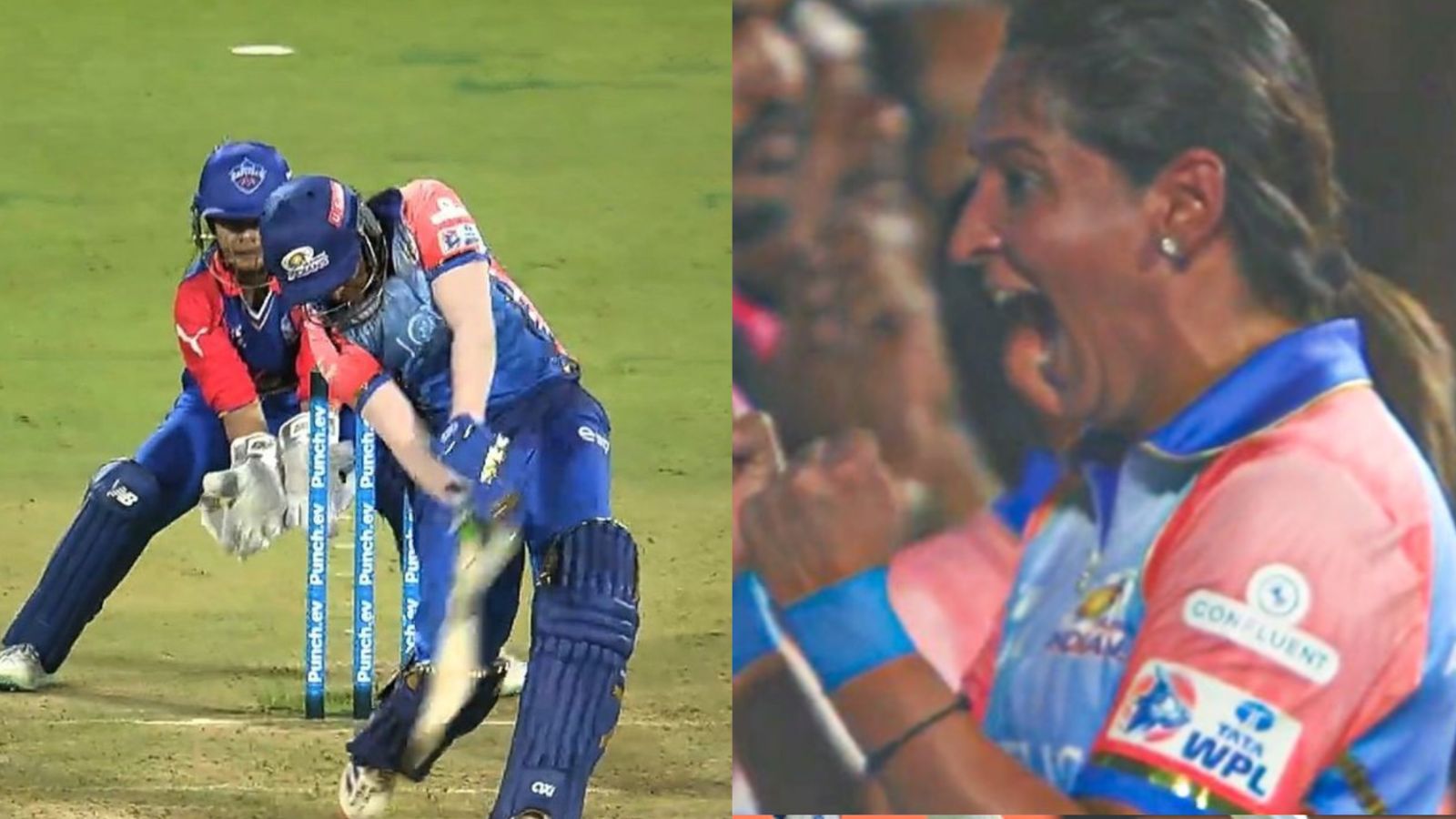 Harmanpreet reacts after Sajeevan Sajana's last-ball six seals MI's victory in WPL 2024 opener, says 'Because of her I'm..' Mumbai Indians' Sajeevan Sanjana (left) and skipper Harmanpreet Kaur in this frame. (Screengrab-X)