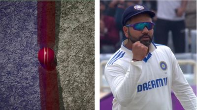 IND vs ENG: Another DRS drama in India vs England Test series as Joe Root's dismissal astonishes English players and support staff India captain Rohit Sharma (R) reacts after Joe Root's dismissal.