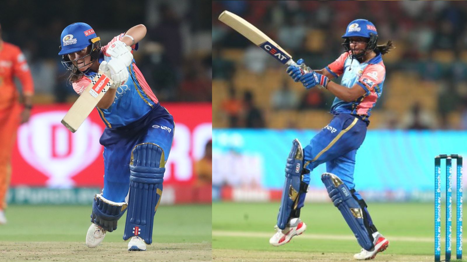 WPL 2024: Amelia Kerr's all-round heroics power Harmanpreet Kaur's Mumbai Indians to 2nd straight win, beat Gujarat Giants by 5 wickets Mumbai Indians' captain Harmanpreet Kaur (C) and her teammate Amelia Kerr run between the wickets during WPL clash against Gujarat Giants. (Getty)