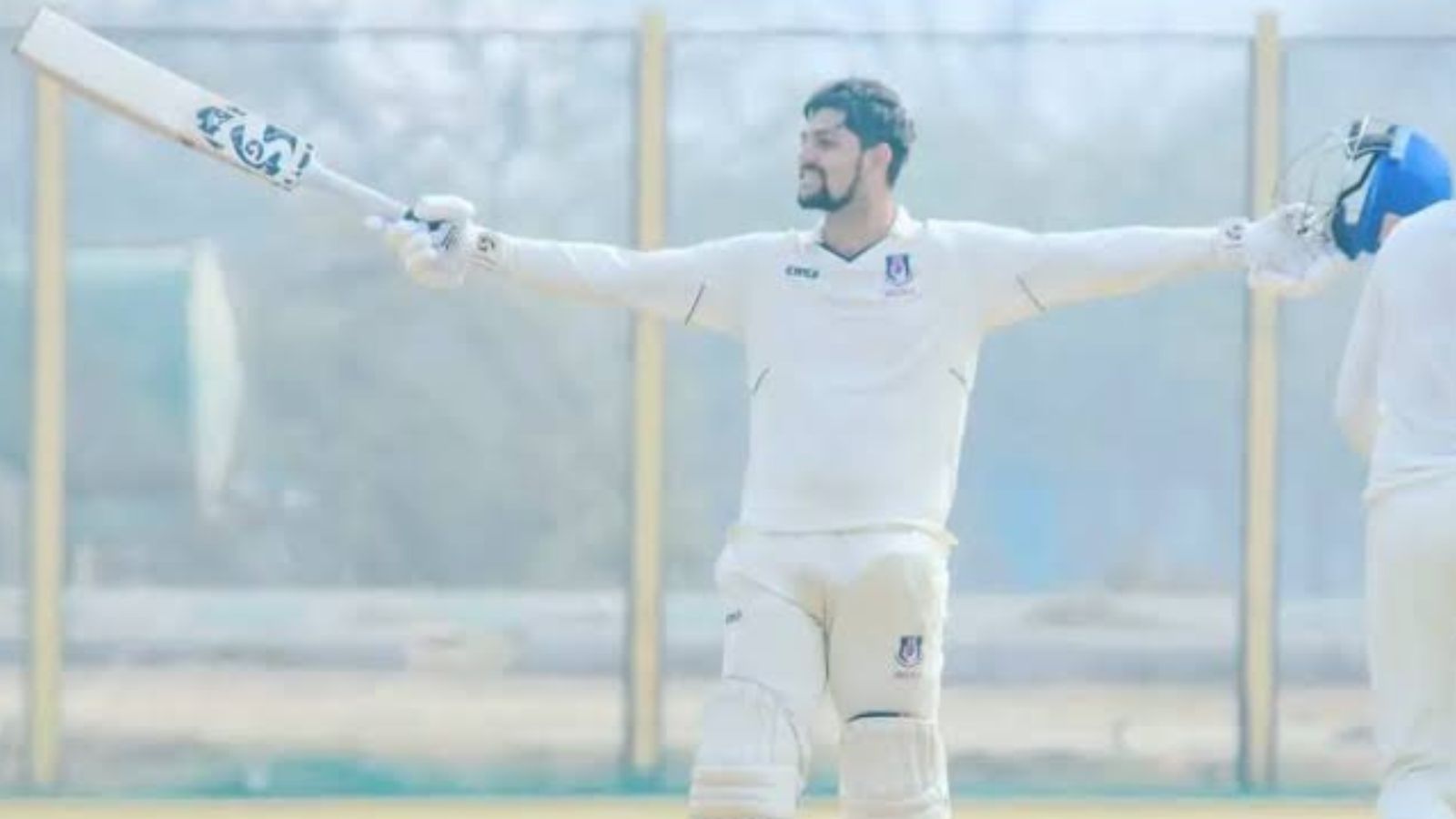CSK's Rs 8.40 signee runs riot with magnificent century in a perfect dress rehearsal for IPL 2024 Star batter Sameer Rizvi celebrates after scoring a century in CK Nayudu Trophy quarterfinal. (X)
