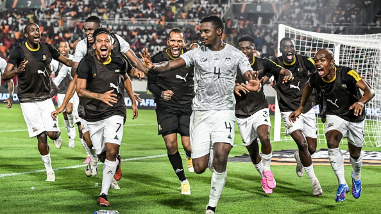 Saudi Arabia welcome FIFA's global friendly series with 20 teams, set to host two pools in March South Africa's midfielder Teboho Mokoena (C) celebrates with teammates after scoring a goal during the Africa Cup of Nations. (Getty Images)