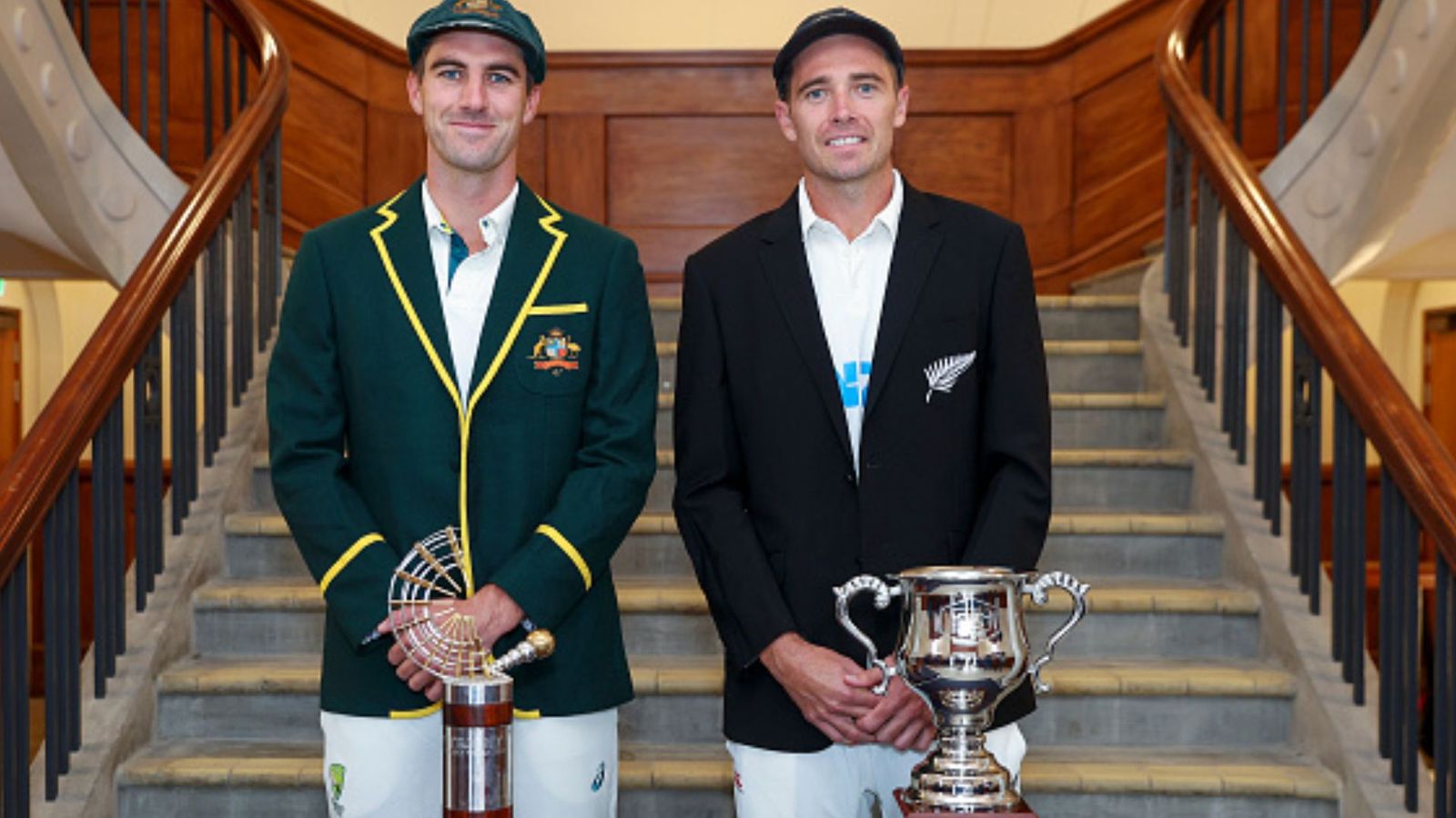 NZ vs AUS: Australia announce playing XI for 1st Test against New Zealand, Pat Cummins to lead power-packed unit in Wellington; check here Australia captain Pat Cummins (L) and New Zealand skipper Tim Southee (R).