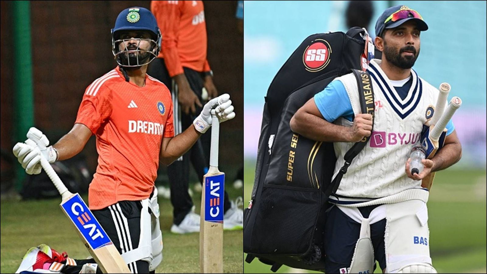 'I don't think he needs any encouragement or advice': Ajinkya Rahane thrilled to have 'experienced player' Shreyas Iyer ahead of Ranji Trophy semifinal Shreyas Iyer and Ajinkya Rahane during a practice session (File Photo: Getty Images)