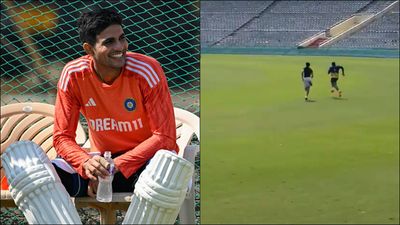 Determined Shubman Gill trains alone in Mohali ahead of final Test of series against England in Dharamsala Shubman Gill during a practice session (Getty Images, Screengrab: X)