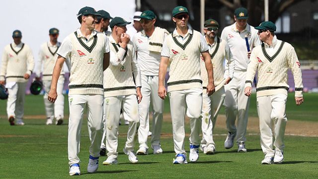 'I've already told him the day he retires I'm giving up captaincy': Pat Cummins makes big statement after Australia's 172-run win over New Zealand Pat Cummins-led Australia after a 172-run win over New Zealand in Wellington Test (Getty Images)
