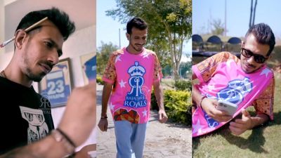 Yuzvendra Chahal unveils Rajasthan Royals' new jersey for IPL 2024 in quirky manner; watch video Rajasthan Royals' Yuzvendra Chahal in new RR jersey. (Photo Courtesy: Twitter)