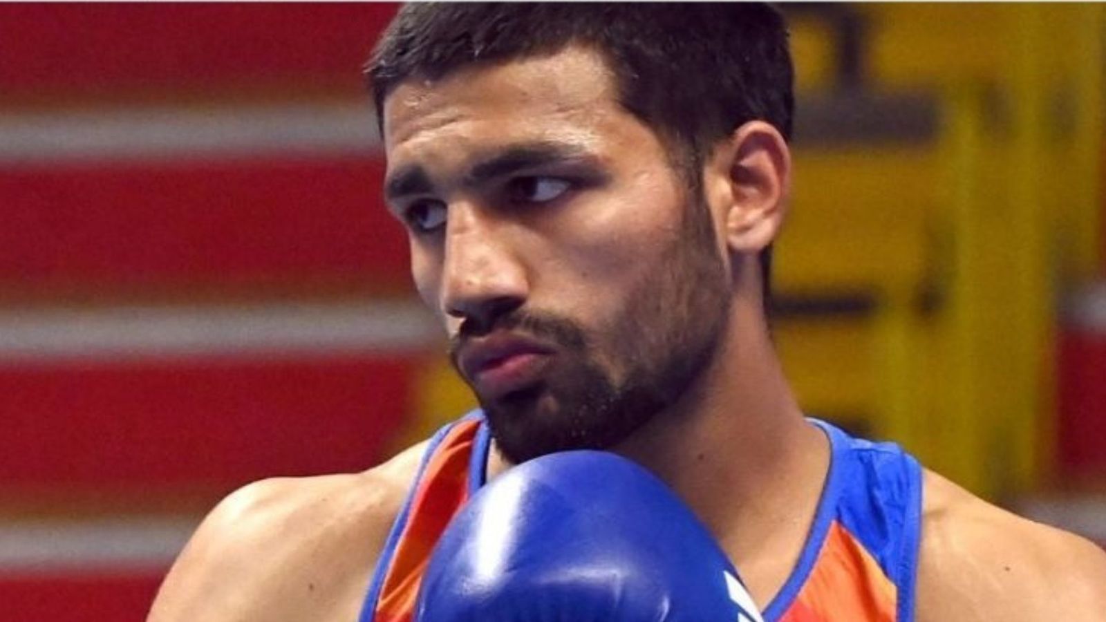 Lakshya Chahar becomes 4th Indian to be knocked out in 1st round of World Olympic Boxing Qualifier Indian boxer Lakshya Chahar in this frame. (Photo Courtesy: Twitter)