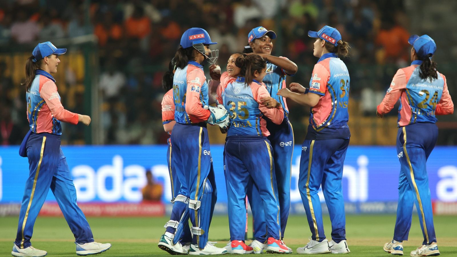 Mumbai Indians star shatters records, bowls fastest delivery in women's cricket history during WPL clash against Delhi Capitals Mumbai Indians' players celebrate in this frame during WPL clash against Delhi Capitals. (X)