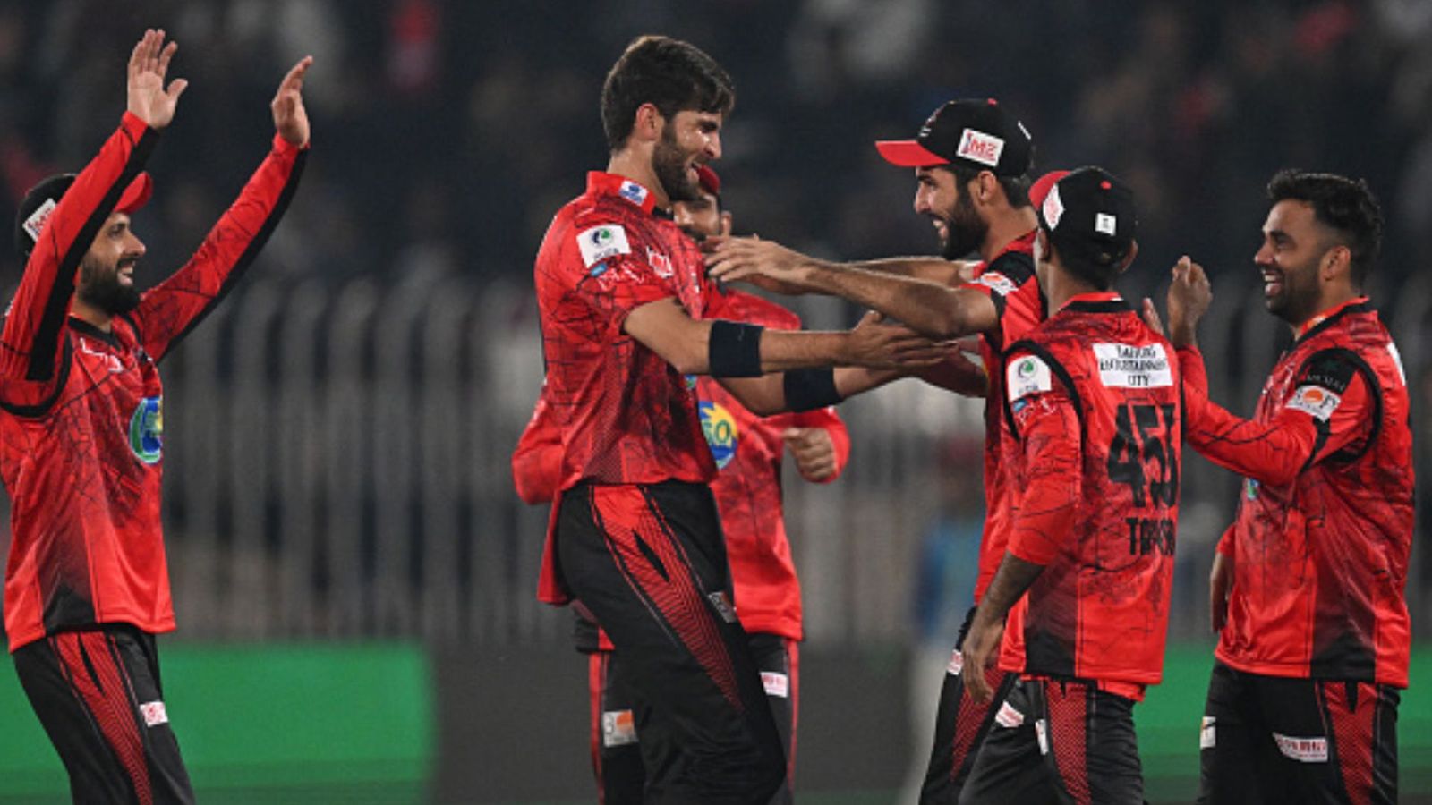 PSL 2024: Zaman Khan's 4-fer, Shaheen Afridi's 4 sixes help Lahore Qalandars finally open their account after 8 matches Lahore Qalandars players celebrate.
