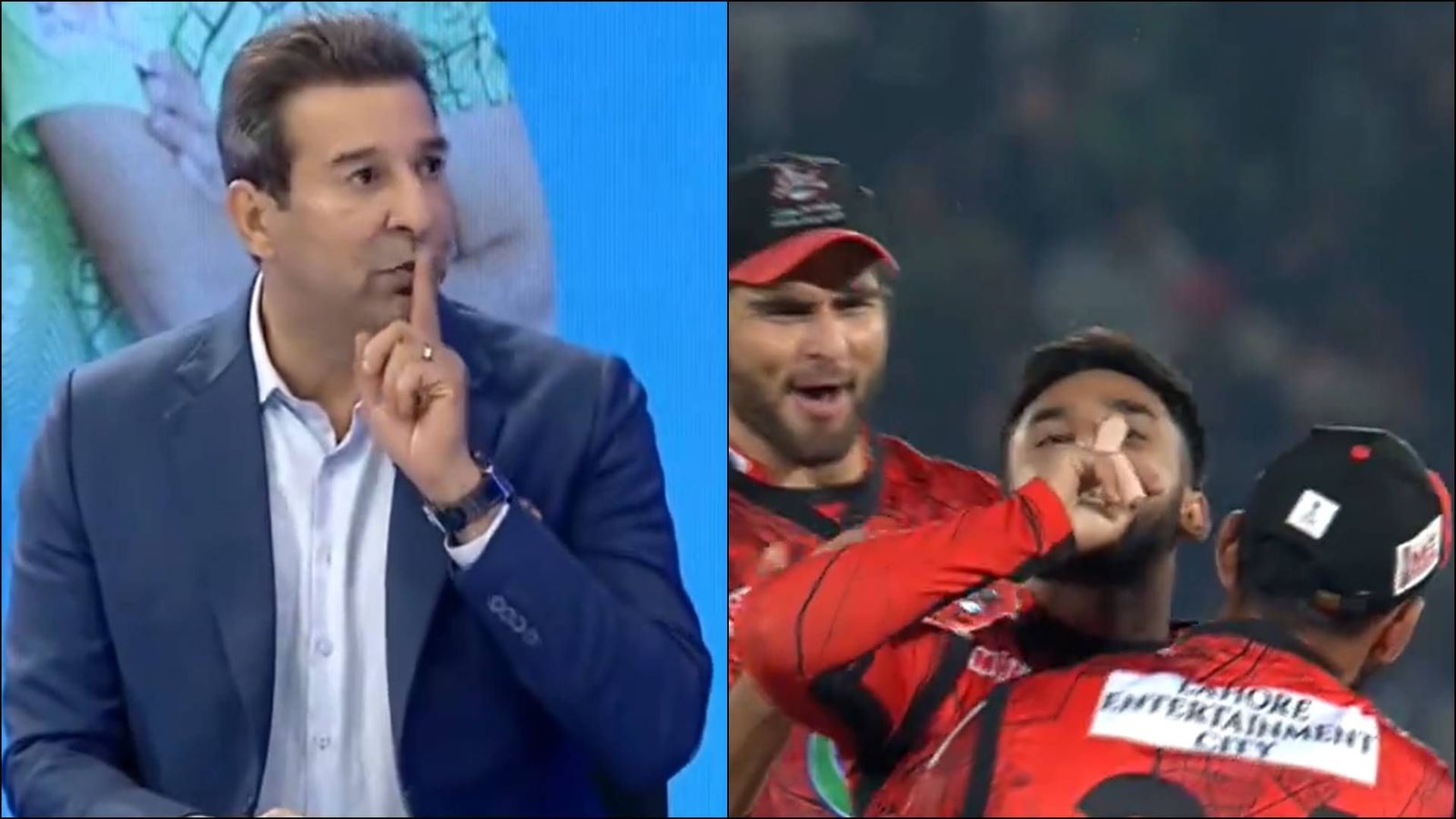 ‘Tell him to leave cricket & start working in dramas’: Wasim Akram slams Abdullah Shafique for ‘finger on your lips’ celebration Wasim Akram was not happy with Abdullah Shafique's celebration in PSL clash (Screengrab: X)