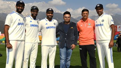 'I want to take completely out of this team': Rohit Sharma urges Indian players to bring this big change in mindset BCCI secretary Jay Shah (4th L) poses for a photograph with Jasprit Bumrah (L), Ravindra Jadeja, Rohit Sharma, Rahul Dravid and Ravichandran Ashwin (R) after India won the 5th Test against England in Dharamsala. (Getty)