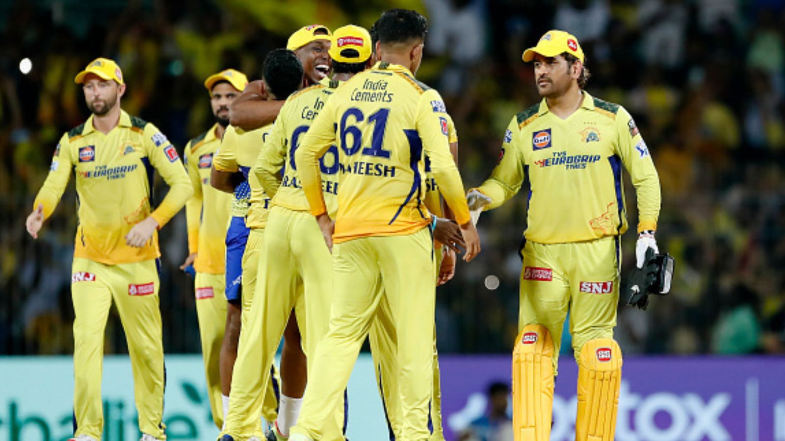 Big blow to MS Dhoni's CSK as star player gives massive injury scare ahead of IPL 2024 Chennai Super Kings' players celebrate with each other in this frame. (Getty)