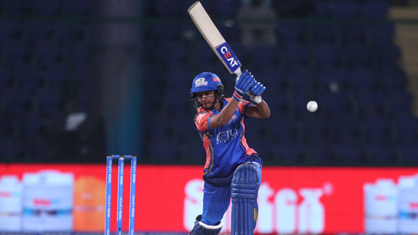 WPL 2024: Harmanpreet Kaur's blistering 95 makes light work of Gujarat Giants' 191-run target as Mumbai Indians top points table with 7-wkt win Mumbai Indians' captain Harmanpreet Kaur in action in this frame. (Getty)