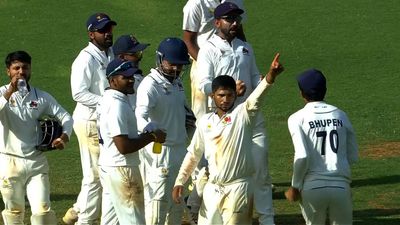 After scoring century, Musheer Khan shines with ball; Vidarbha batters make Mumbai fight hard for 42nd Ranji Trophy title Musheer Khan celebrates a wicket on Day 4 of Ranji Trophy 2023-24 final (Photo Courtesy: BCCI Domestic, X)