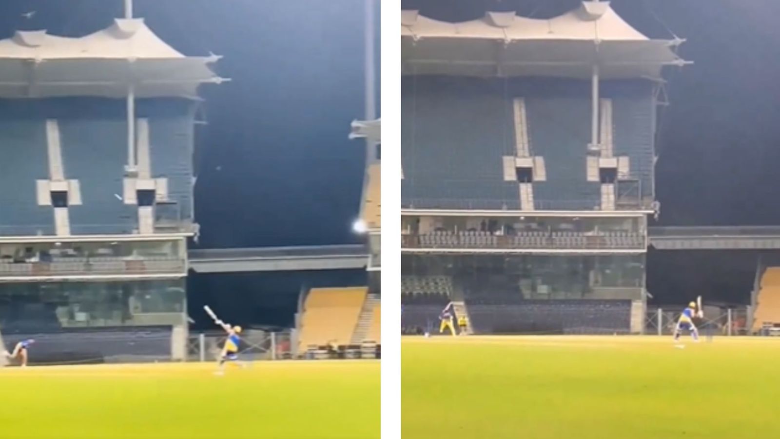 WATCH: MS Dhoni smashes massive sixes, including a one-handed six, during CSK practice match at Chepauk; video surfaces WATCH: MS Dhoni smashes massive sixes, including a one-handed six, during CSK practice match at Chepauk; video surfaces