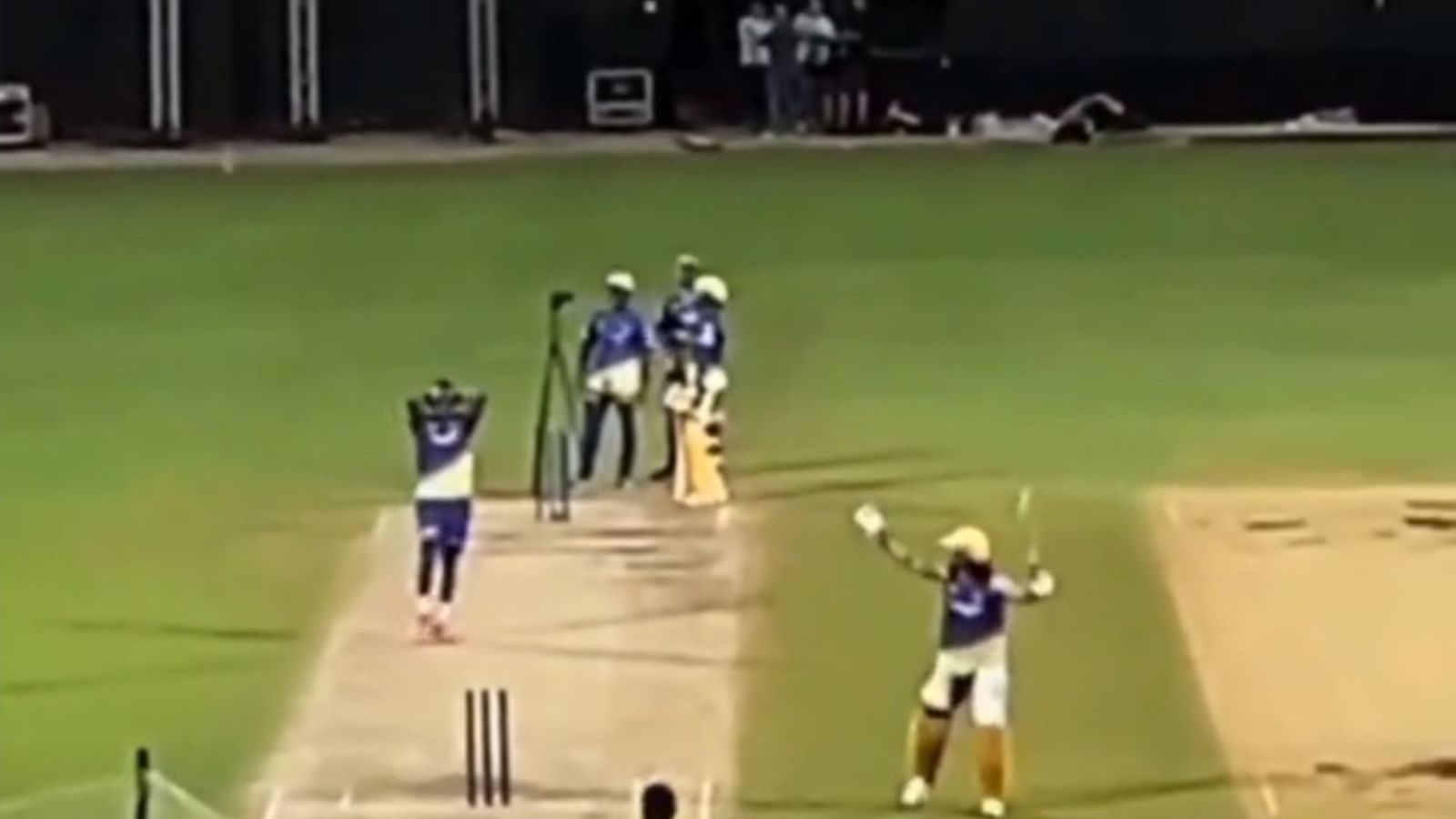 WATCH: MS Dhoni's wild celebration after smashing Dwayne Bravo for six in practice shocks internet; CSK players hold their heads in disbelief MS Dhoni smashed Dwayne Bravo for a six.