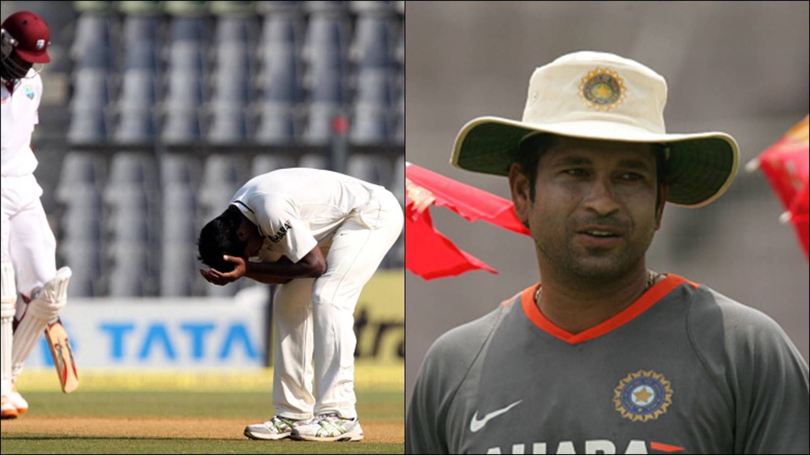 'Please come down to earth and get bowling': Former Indian pacer recalls Sachin Tendulkar's motivational words after 21 wicketless overs on debut Former Indian pacer Varun Aaron (L) and Indian cricket icon Sachin Tendulkar. (File Photo: Getty Images)
