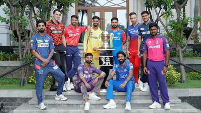 Who is the most experienced captain in IPL 2024 after MS Dhoni stepped down as CSK's leader? Here's the top 5 list 9 IPL 2024 captains and Jitesh Sharma posing with the trophy (Photo Courtesy: IPL, X)