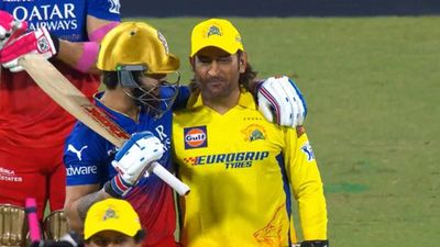 Record Alert: Virat Kohli becomes first Indian batter in T20 cricket history to achieve this massive feat Virat Kohli puts his hand on MS Dhoni's shoulder during IPL 2024 opener (Screengrab: X)