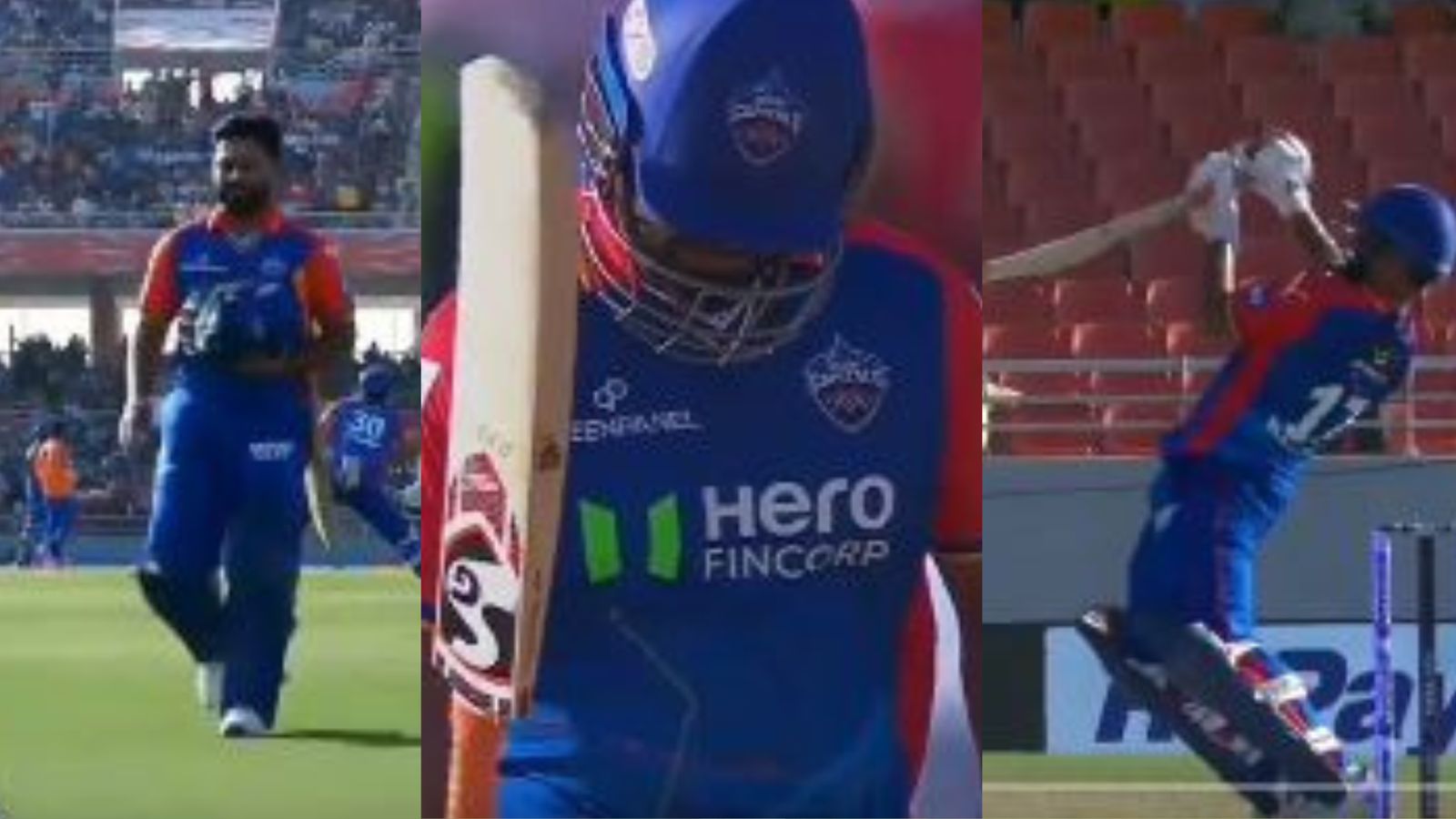 WATCH: Rishabh Pant hits the ground in frustration as wrong shot selection costs his wicket on comeback match after 454 days Delhi Capitals captain Rishabh Pant in this frame. (Screengrab-X)