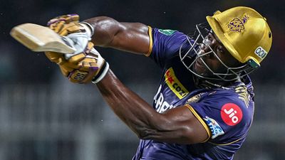 Andre Russell breaks Chris Gayle's record to become fastest to 200 IPL sixes; takes 489 fewer deliveries than 'Universe Boss' KKR all-rounder Andre Russell plays a shot in IPL 2024 clash against SRH (Getty Images)