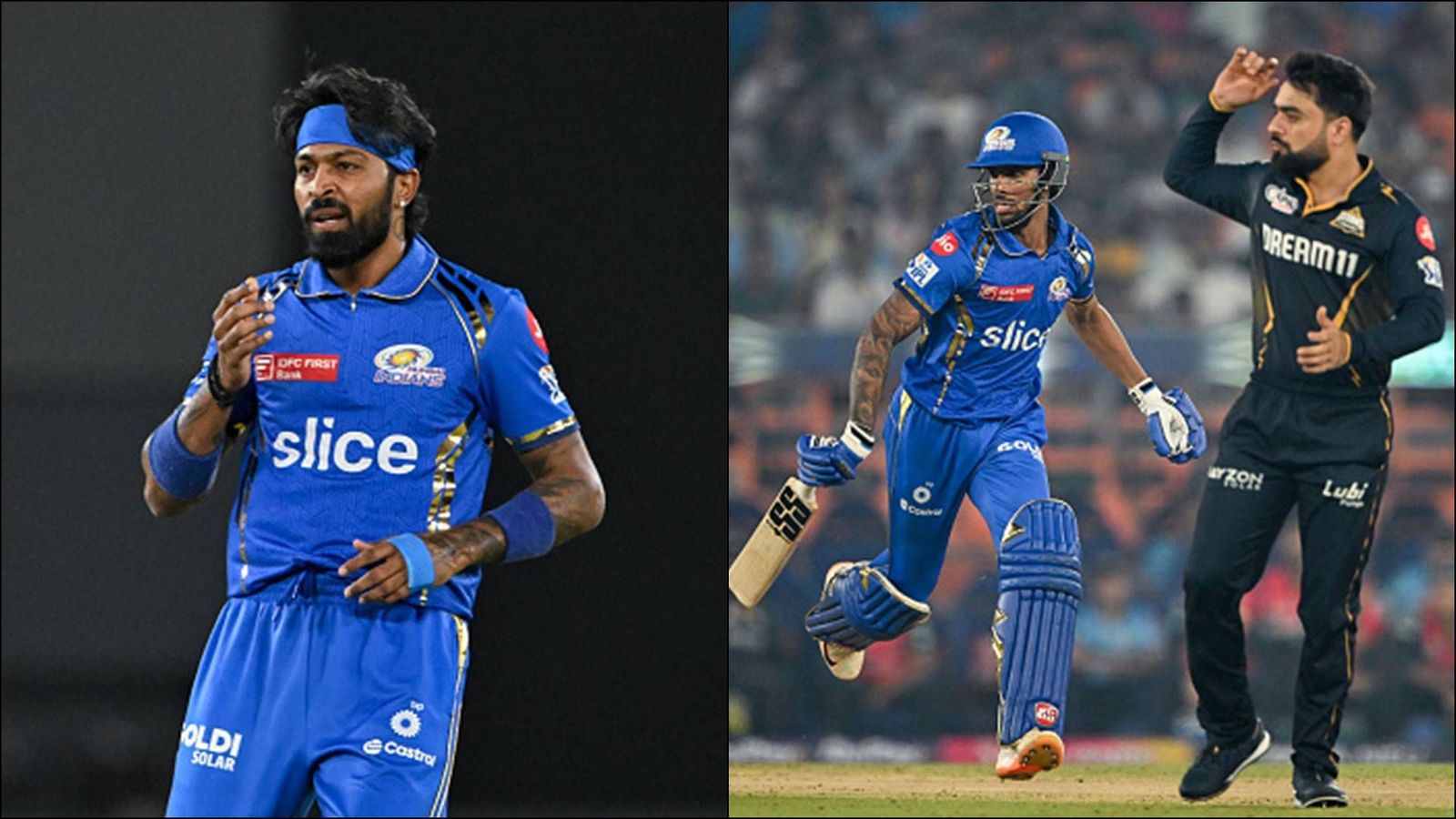 Hardik Pandya 'completely' backs Tilak Varma for denying single in Rashid Khan's over, says 'I think he felt that was a better idea...' MI skipper Hardik Pandya; Tilak Varma running between the wickets while Rashid Khan looks on (Getty Images)