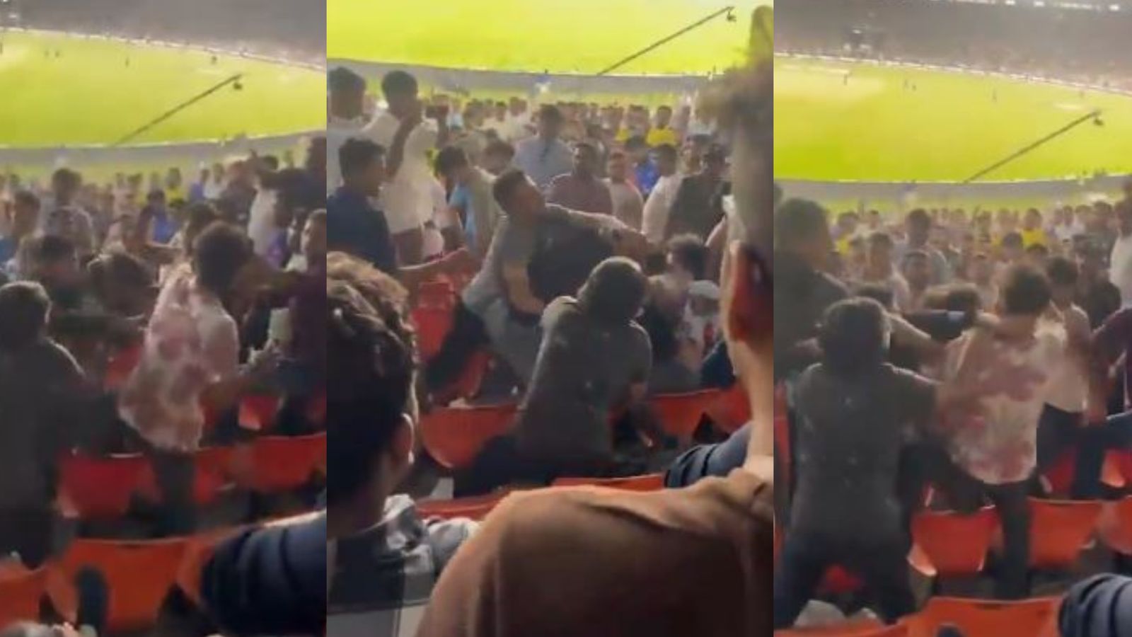 WATCH: Hardik Pandya, Rohit Sharma's fans engage in big fight in stands, exchange blows during MI vs GT's IPL 2024 clash; Truth Revealed! GT vs MI's IPL match saw a big clash between the fans in the stands at Narendra Modi Stadium on March 24. (Screengrab-X)