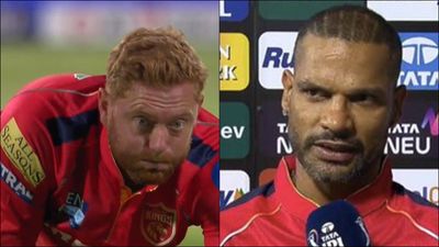 'We paid the price': Shikhar Dhawan blames Jonny Bairstow for Virat Kohli's dropped catch that turned the game in RCB's favour Jonny Bairstow reacts after dropping Virat Kohli's catch; Shikhar Dhawan talking to the broadcasters (Screengrab: X)