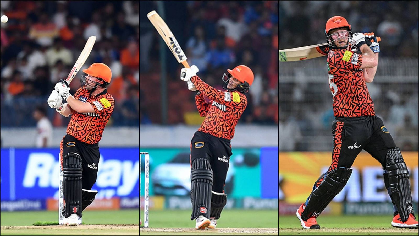 Head, Abhishek, Klaasen's fifties help Sunrisers Hyderabad register highest total in IPL history, break RCB's 11-year-old record Travis Head, Abhishek Sharma and Heinrich Klaasen play shots against Mumbai Indians (Getty Images)