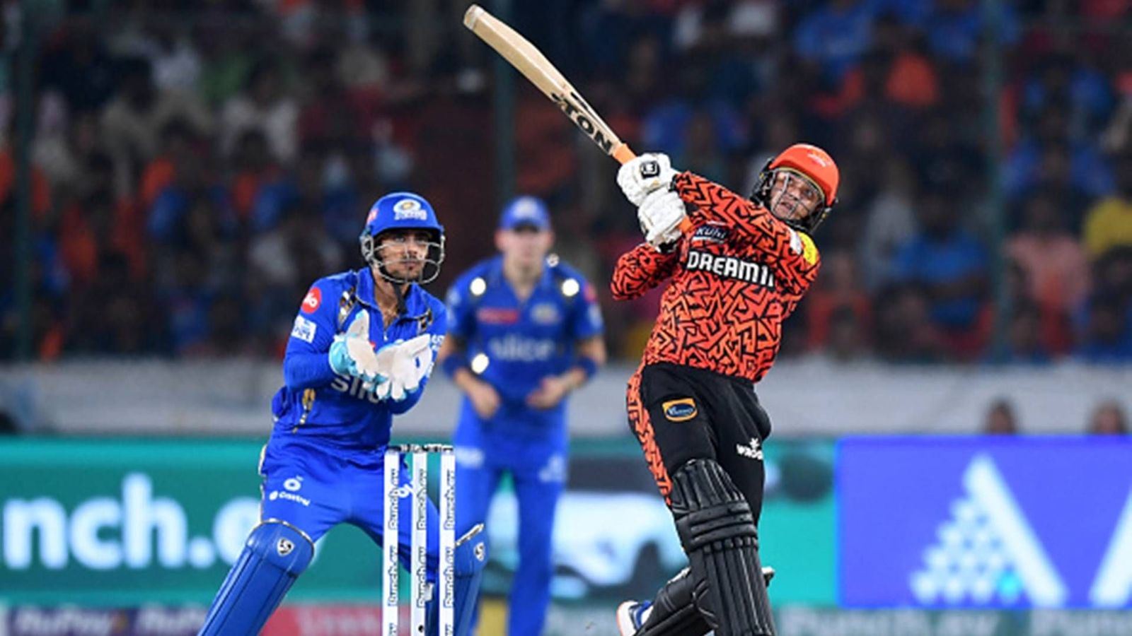 From most sixes to highest aggregate: List of all records created during SRH vs MI six-hitting extravaganza Abhishek Sharma hits a six against Mumbai Indians (Getty Images)
