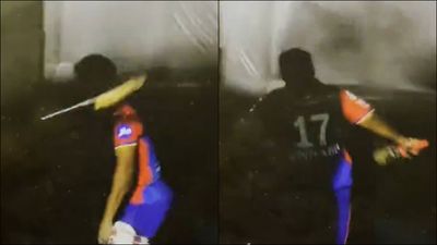 Watch: Rishabh Pant vents out frustration in the tunnel, smashes bat in anger after losing wicket in run chase against Rajasthan Royals An angry Rishabh Pant after losing his wicket against Rajasthan Royals (Screengrab: X)
