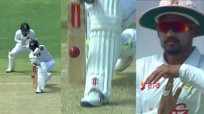 Watch: Bangladesh skipper Najmul Shanto’s bizarre DRS call against Kusal Mendis during 2nd Test vs Sri Lanka turns heads Bangladesh captain Najmul Hossain Shanto made a DRS call during Day 1 of the first Test against Sri Lanka’s Kusal Mendis. (Screengrab: X)