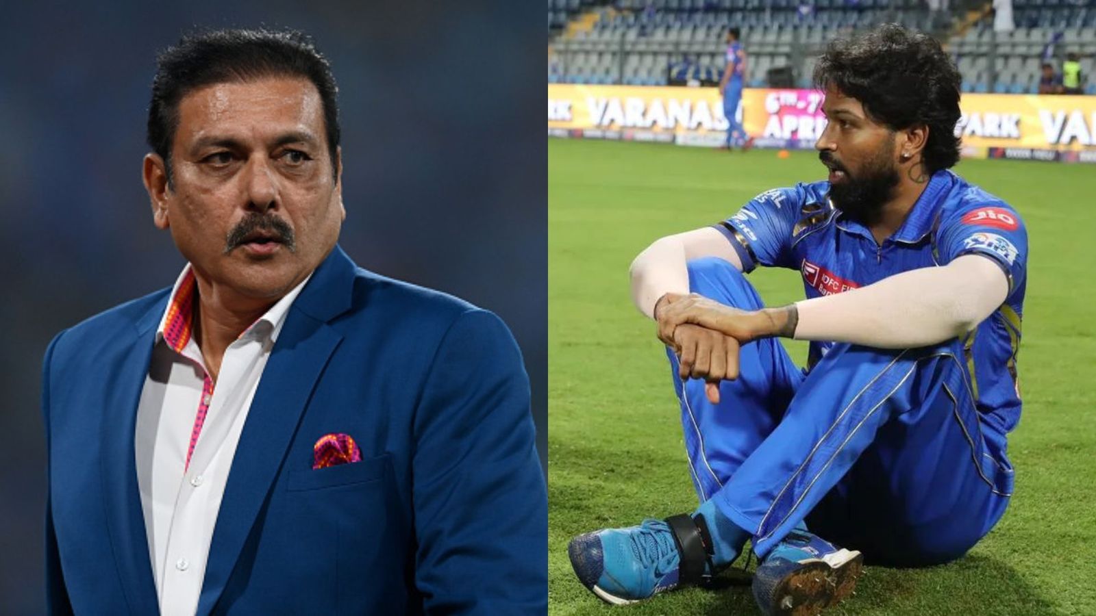 'Hardik Pandya is a human being...he has to sleep in the night': Angry Ravi Shastri goes off at fans for disrespecting Mumbai Indians captain, makes emotional appeal Ravi Shastri (L) and Hardik Pandya (R). (PC: Getty).