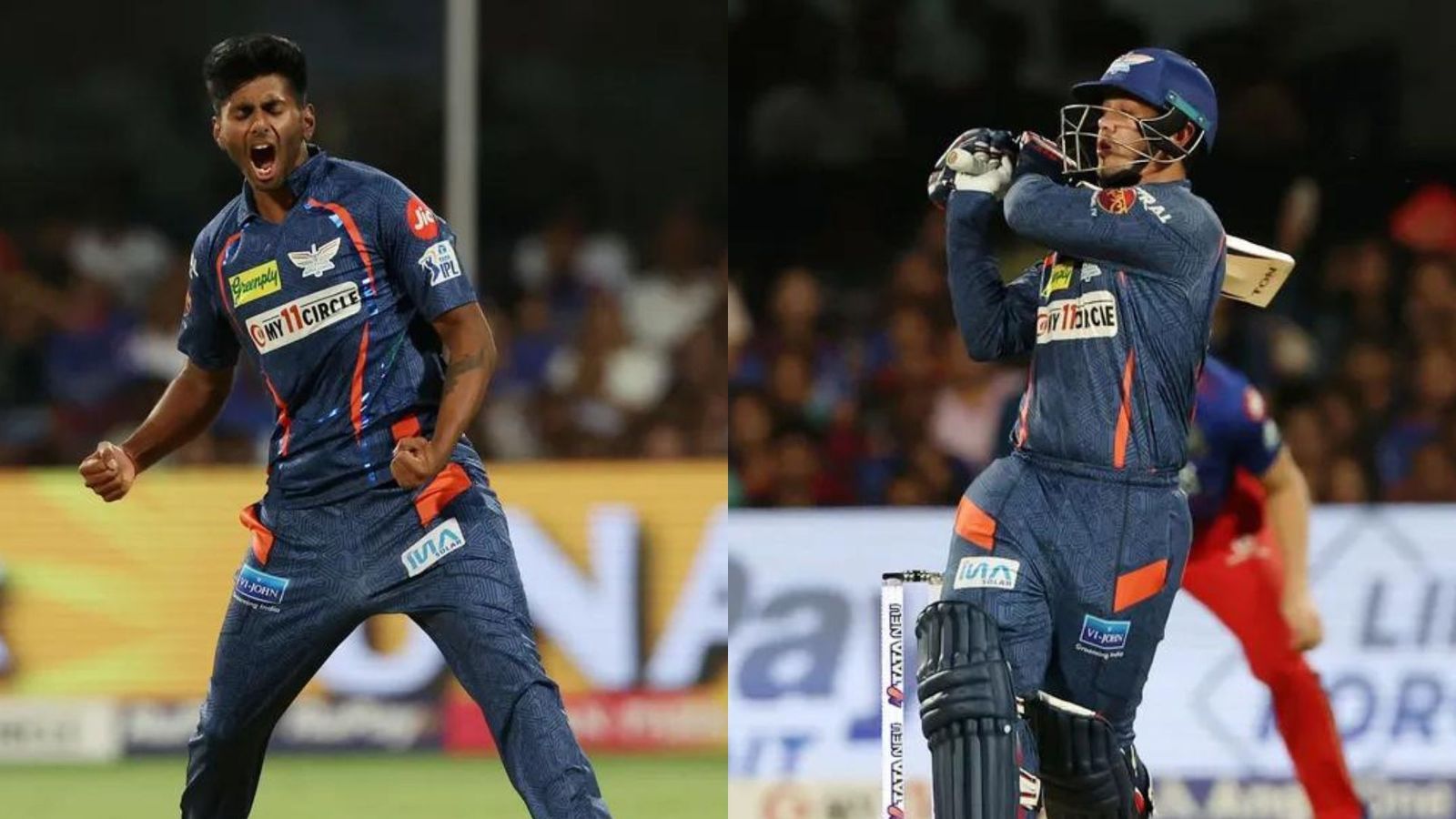 IPL 2024: Mayank Yadav's thunderbolts blow away RCB at Chinnaswamy after Quinton de Kock's half-century; LSG register 28-run win Mayank Yadav (L) and Quinton de Kock (R). (PC: IPL).