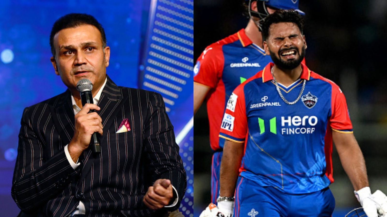 IPL 2024: 'Unhappy' Virender Sehwag lashes out at Rishabh Pant despite DC captain's back-to-back fifties, says 'aaj vaise bhi pehle over se pata that...' Virender Sehwag (L) and Rishabh Pant (R). (PC: Getty).